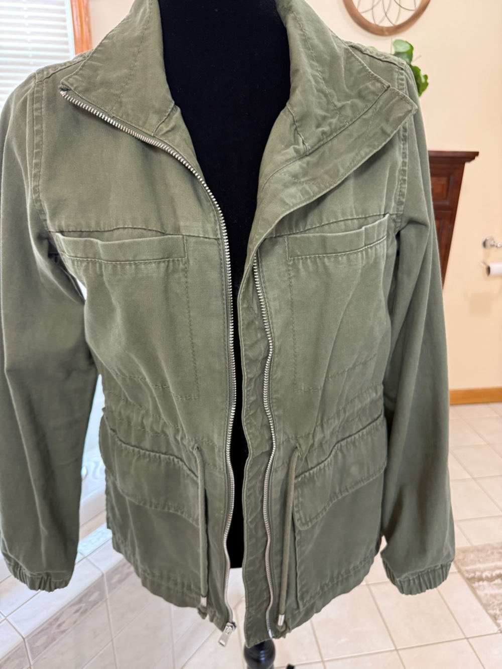 Old Navy Olive Green Utility Zip Jacket